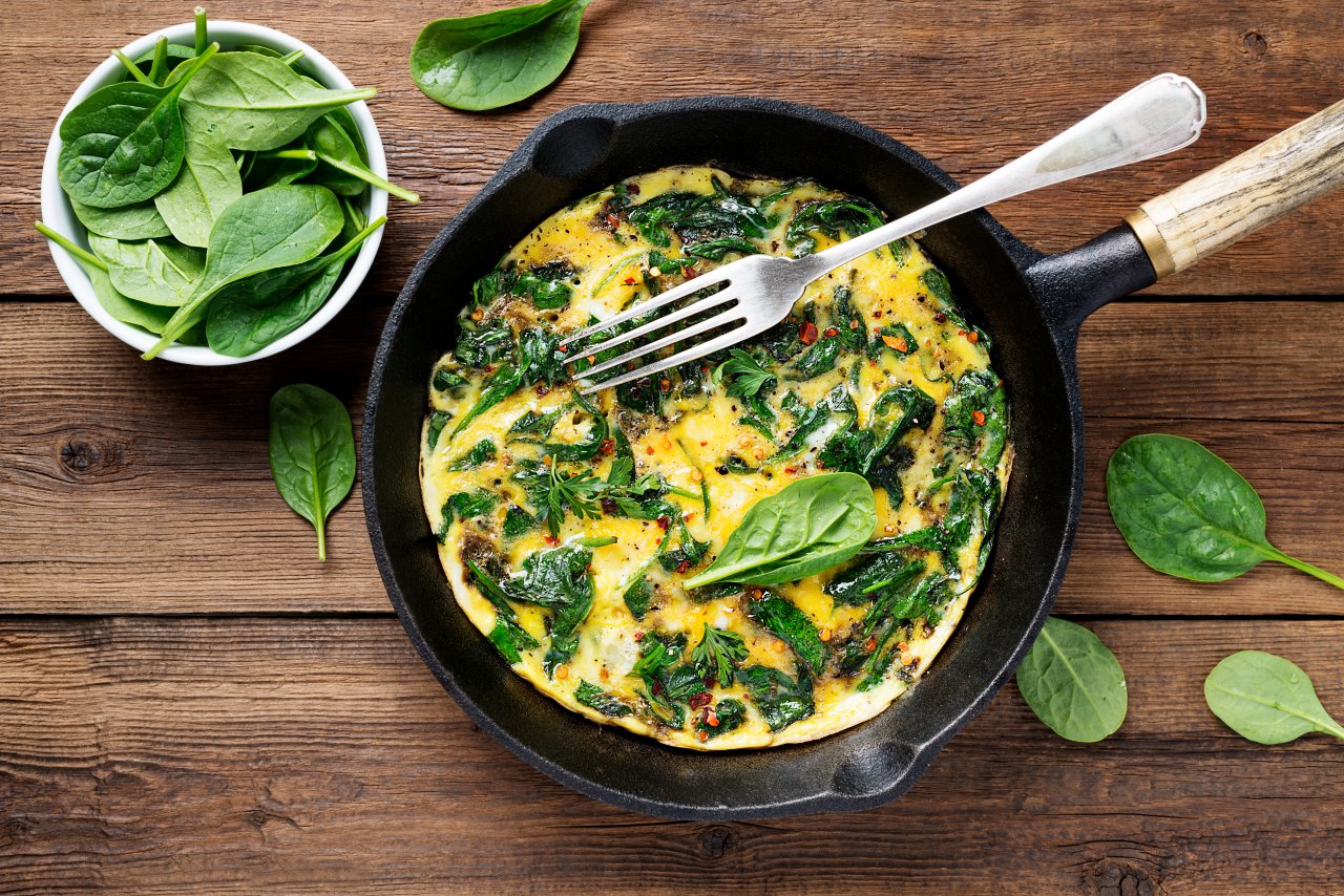 Omelet with spinach