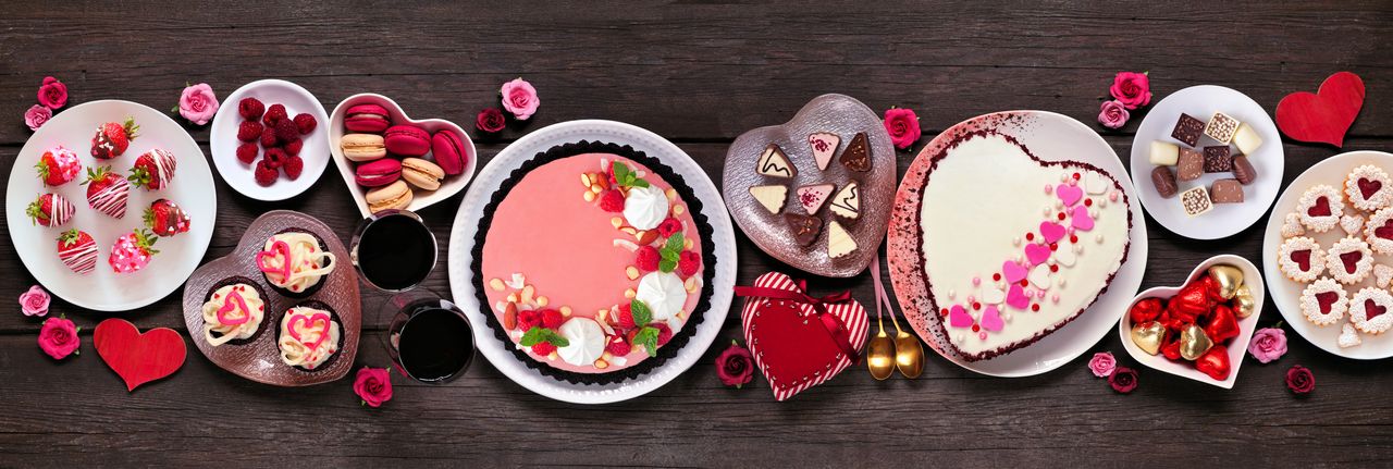 Différents gâteaux Saint-Valentin