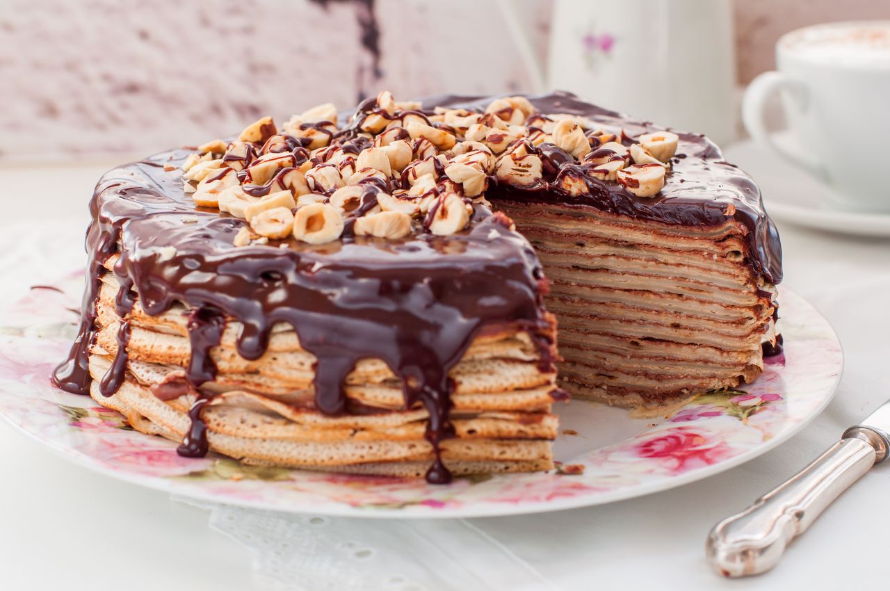 Chocolate pancake cake