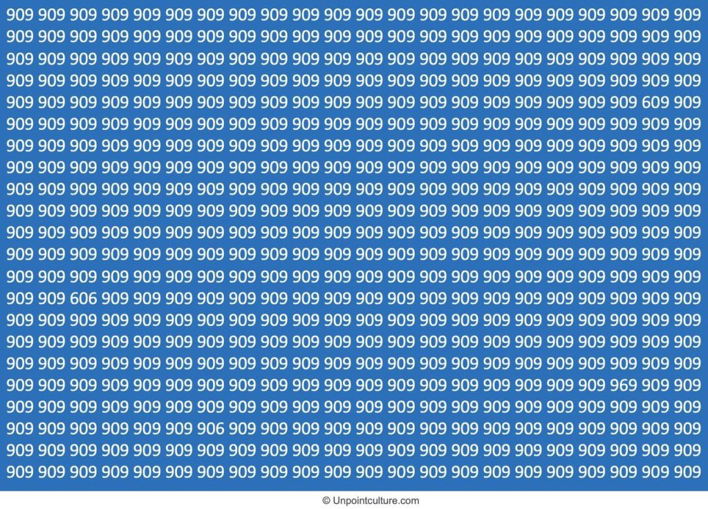 Test de qi 909 : Vous devez trouver les 4 nombres différents de 909 en moins de 20 secondes