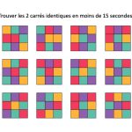Trouver les 2 carrés identiques en moins de 15 secondes