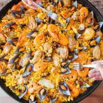 Plat convivial paella