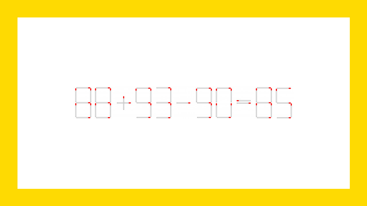 Défi mathématique des allumettes : Déplacer une seule allumette pour rendre ce calcul exact en moins d'une minute !