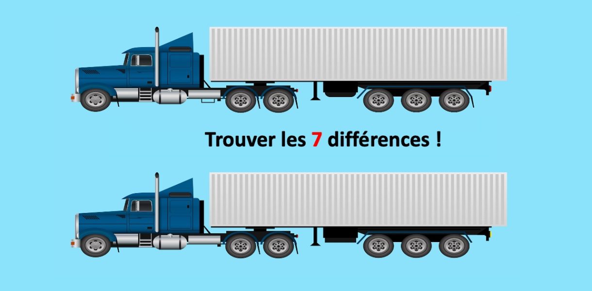 Objectif : Trouver 7 différences camion entre ces 2 camions en moins de 30 secondes