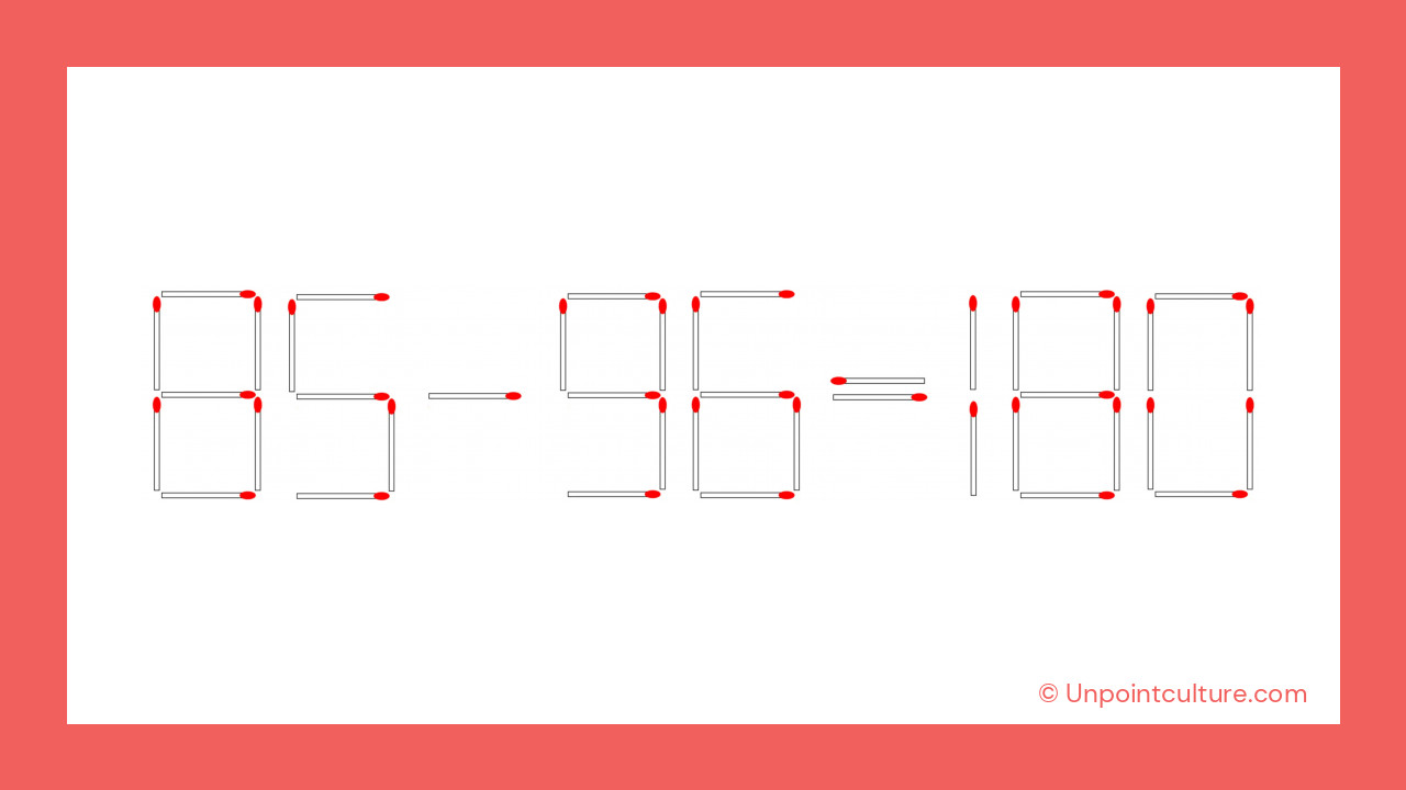 Le défi des allumettes : Transformez cette équation incorrecte en une équation juste en déplaçant une seule allumette