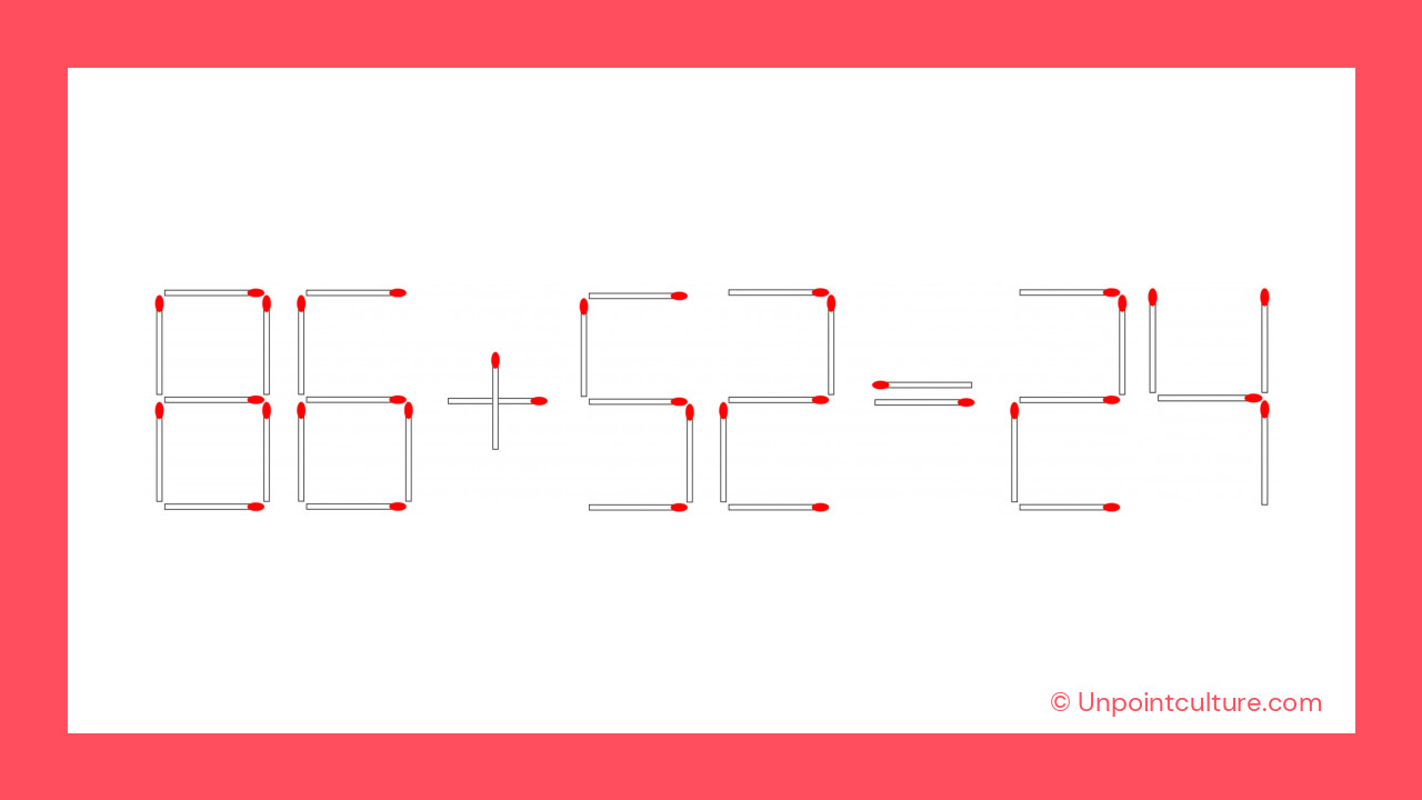 Le défi des allumettes : Transformez cette équation incorrecte en une équation correcte en moins de 30 secondes !