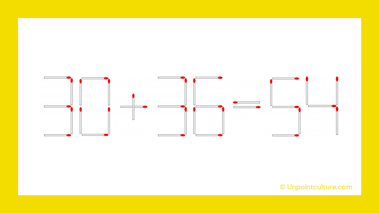 30 + 36 = 54 : saurez-vous la rendre correcte en moins de 30 secondes ?