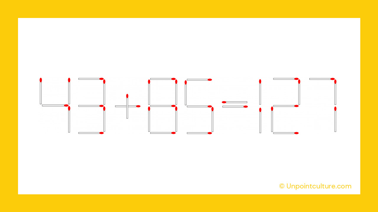  L'équation-énigme qui vous mettra au défi : 43 + 85 = 127 