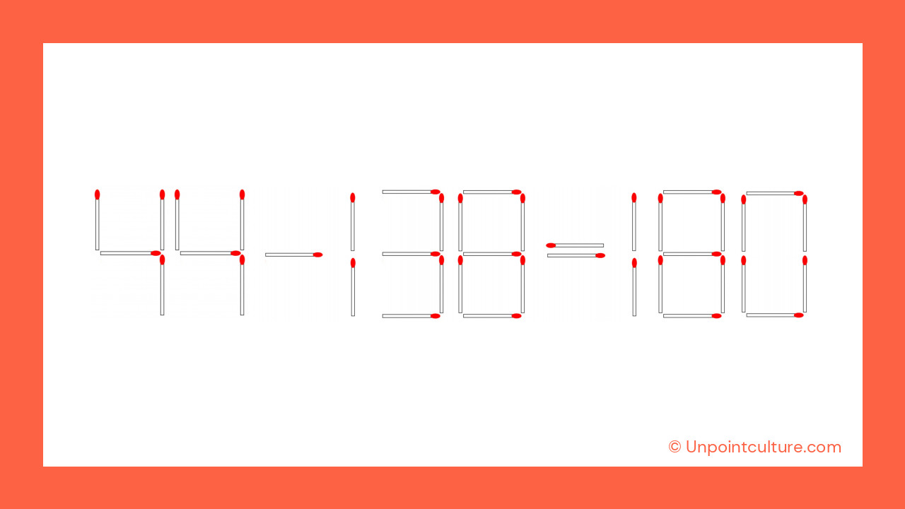 Le défi des allumettes : Rendez cette équation correcte en déplaçant une seule allumette !