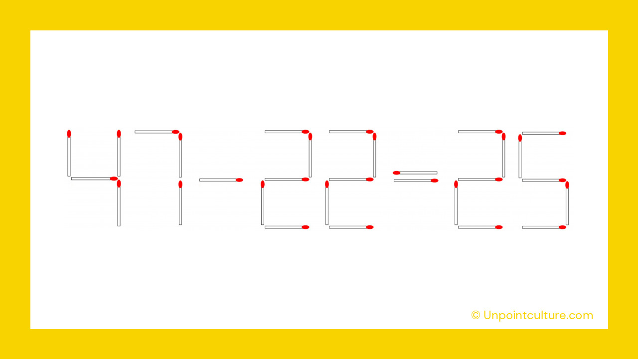 La Solution du Défi des Allumettes : 47 - 22 = 25