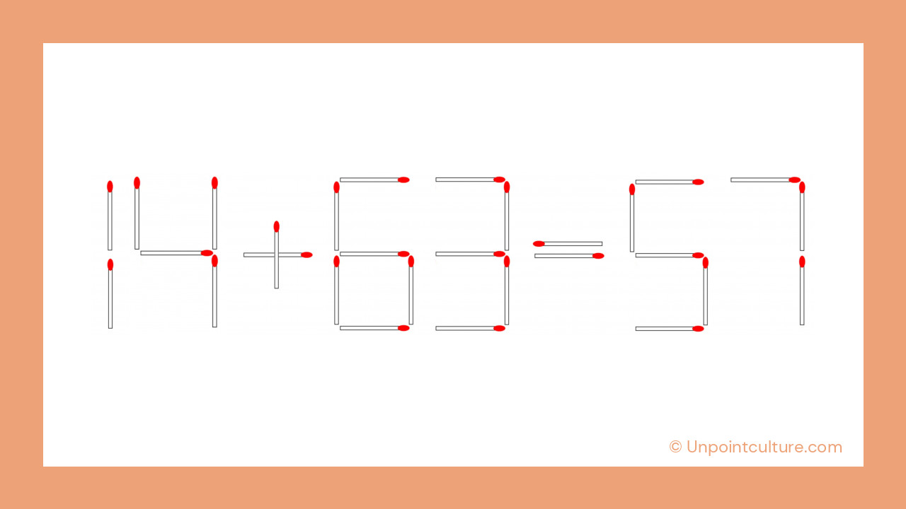 Êtes-vous prêt à relever le défi ? Vous n'avez que 30 secondes pour résoudre cette équation en déplaçant une seule allumette.