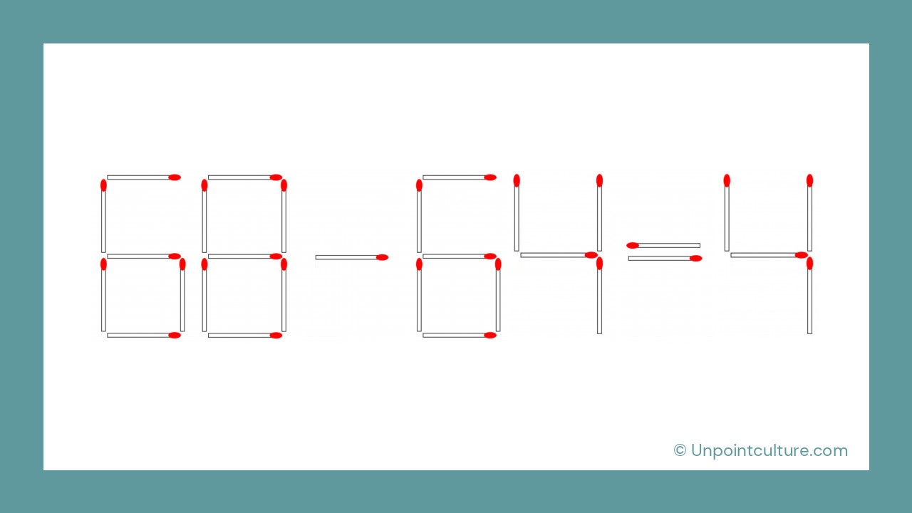 La solution : déplacez une allumette pour transformer 08 en 68 et rendre l'équation correcte !