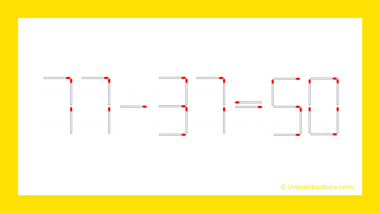 Le défi des allumettes : pouvez-vous résoudre 77 - 37 = 50 en moins de 30 secondes ?