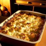 Un gratin de chou-fleur doré et appétissant sortant du four.