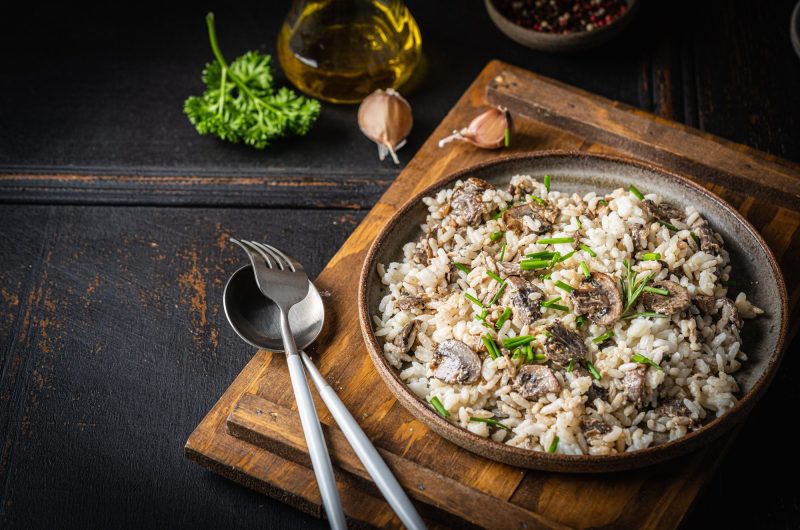 Un mariage audacieux et savoureux : le risotto aux champignons et thé Earl Grey