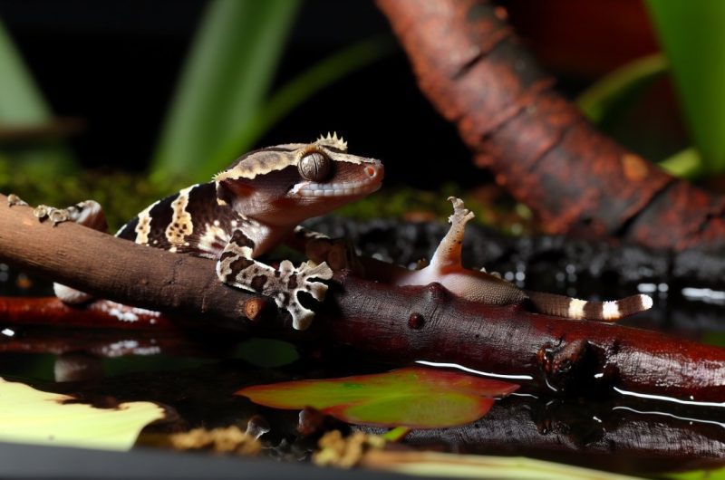 Un plan rapproché d'un lézard de la famille des geckos, connu pour sa capacité à se reproduire par parthénogenèse.