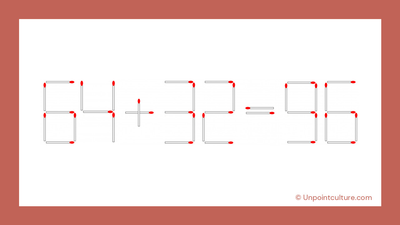 Voici comment déplacer l'allumette pour obtenir l'équation correcte