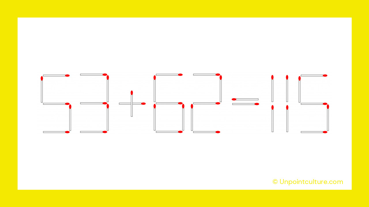 La magie des allumettes révélée : découvrez comment 53 - 82 devient 53 + 62 !