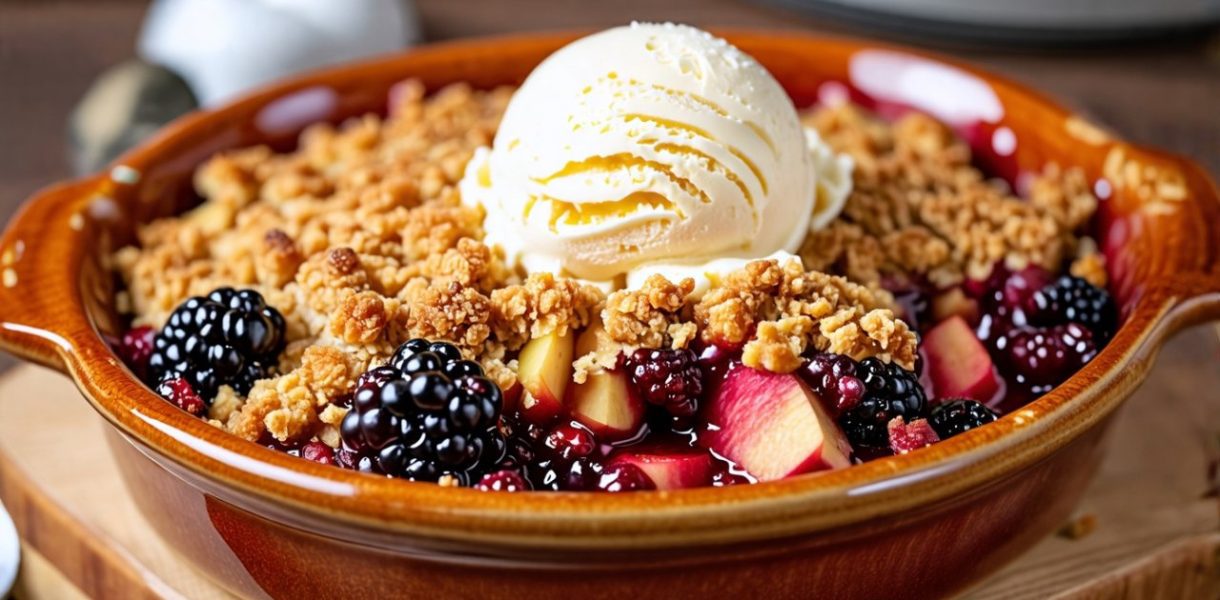 Le crumble aux pommes et mûres : une explosion de saveurs et de gourmandise