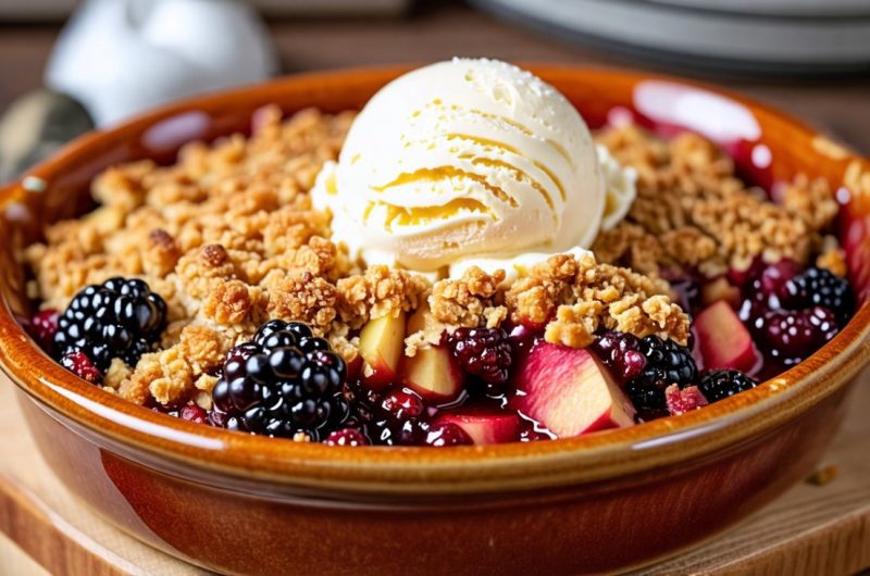 Le crumble aux pommes et mûres : une explosion de saveurs et de gourmandise