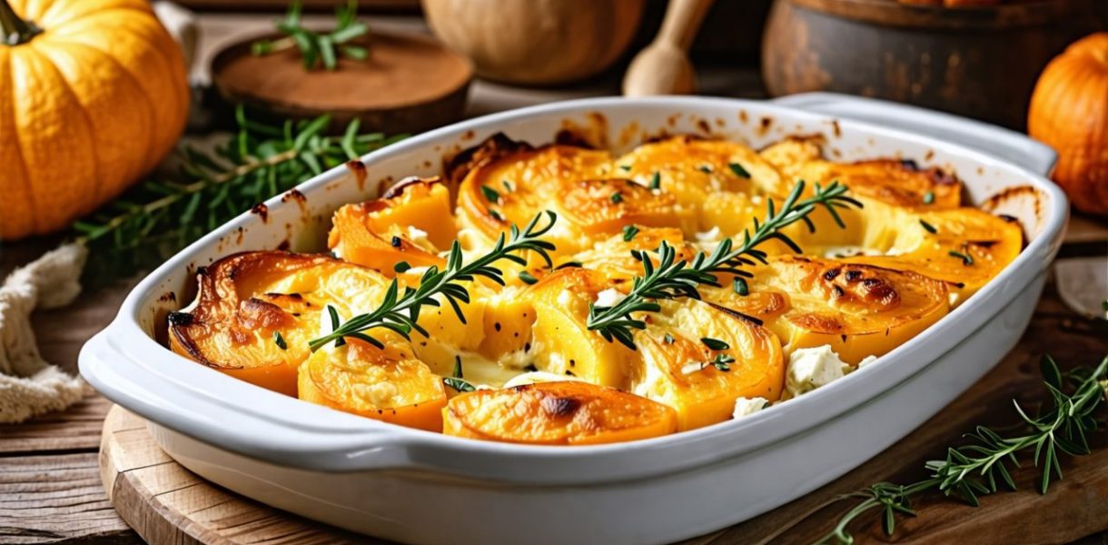 Le gratin de courge butternut et chèvre frais : une symphonie de saveurs automnales à découvrir