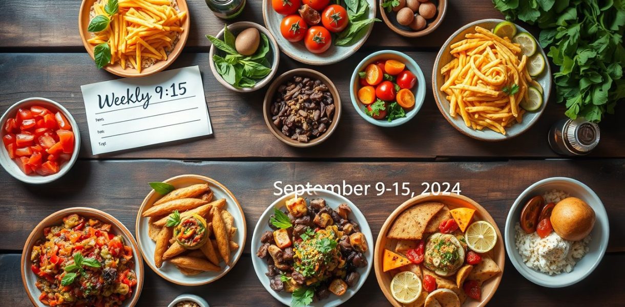 Menu de la semaine : 7 jours de recettes faciles et gourmandes (9-15 septembre 2024)