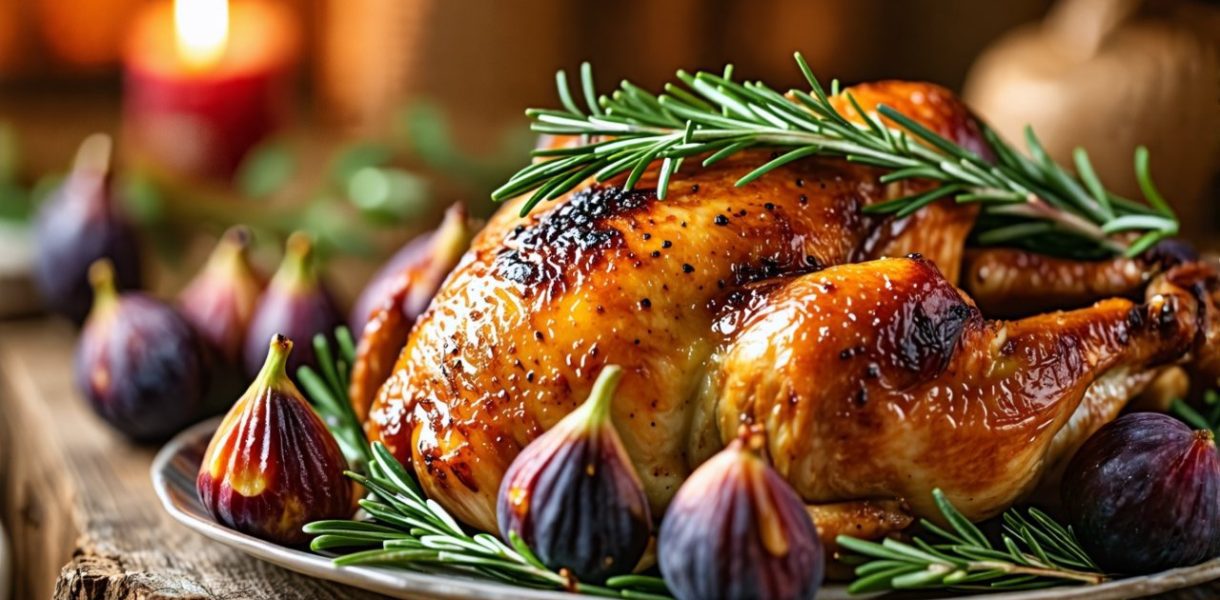 Poulet rôti aux figues et romarin : une explosion de saveurs pour les sens