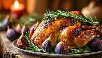 Poulet rôti aux figues et romarin : une explosion de saveurs pour les sens