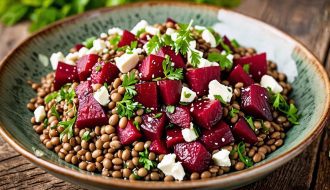 Salade tiède de lentilles, betterave et feta : une explosion de saveurs et de bienfaits