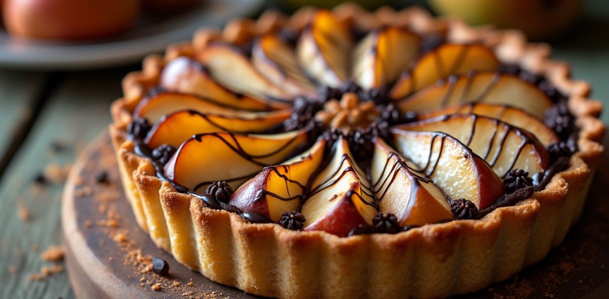 Tarte aux poires et chocolat noir : le dessert irrésistible qui allie douceur et gourmandise