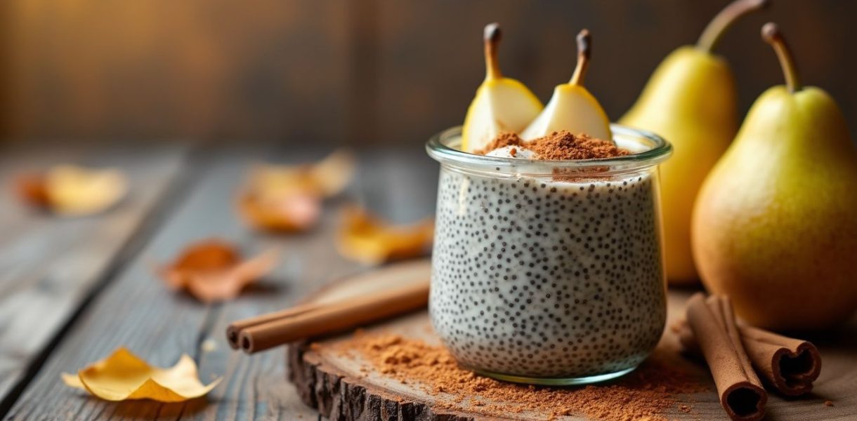 Pudding de chia aux poires et cannelle : une douceur automnale saine et gourmande