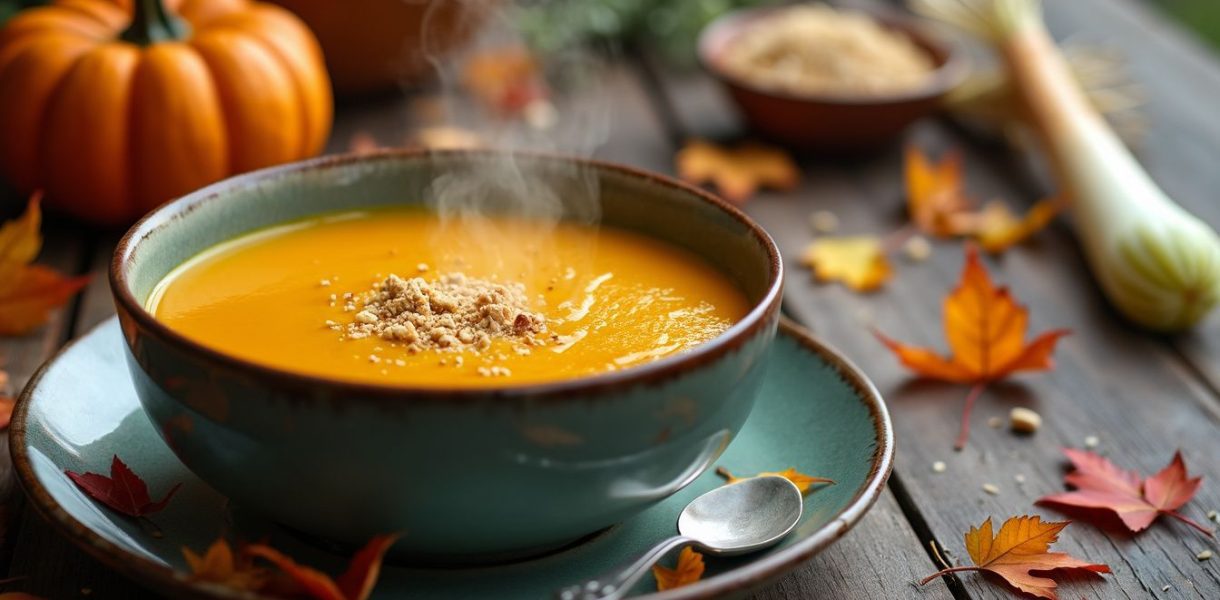 Soupe de courge et poireaux à la muscade : un délice réconfortant pour les soirs d'automne