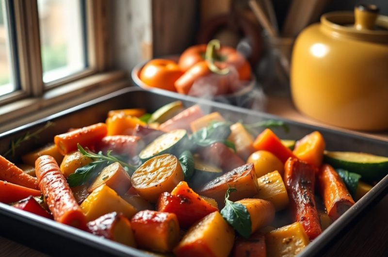 Ces légumes rôtis au four prennent une saveur incroyable avec cette simple astuce de cuisson