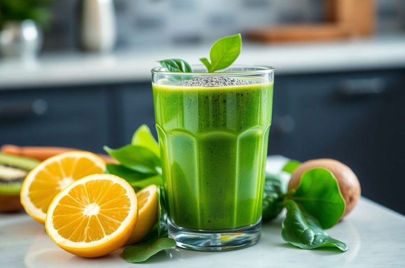 Smoothie vert détox aux graines de chia
