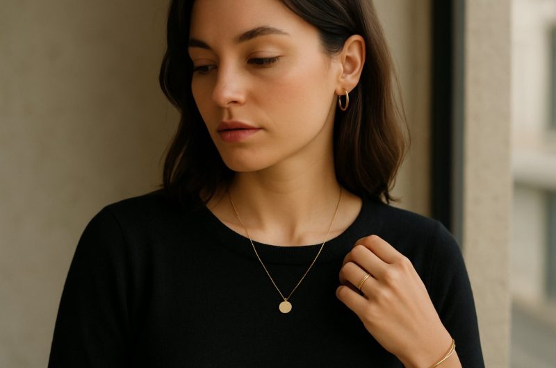 Bijoux dorés minimalistes : la clé pour sublimer vos tenues sombres avec élégance