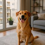 chien content en appartement