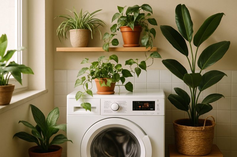 plantes dans buanderie